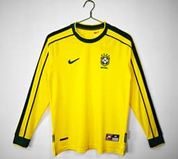 Brazil Retro Shirt 1998 Home Long Sleeve — photo 1