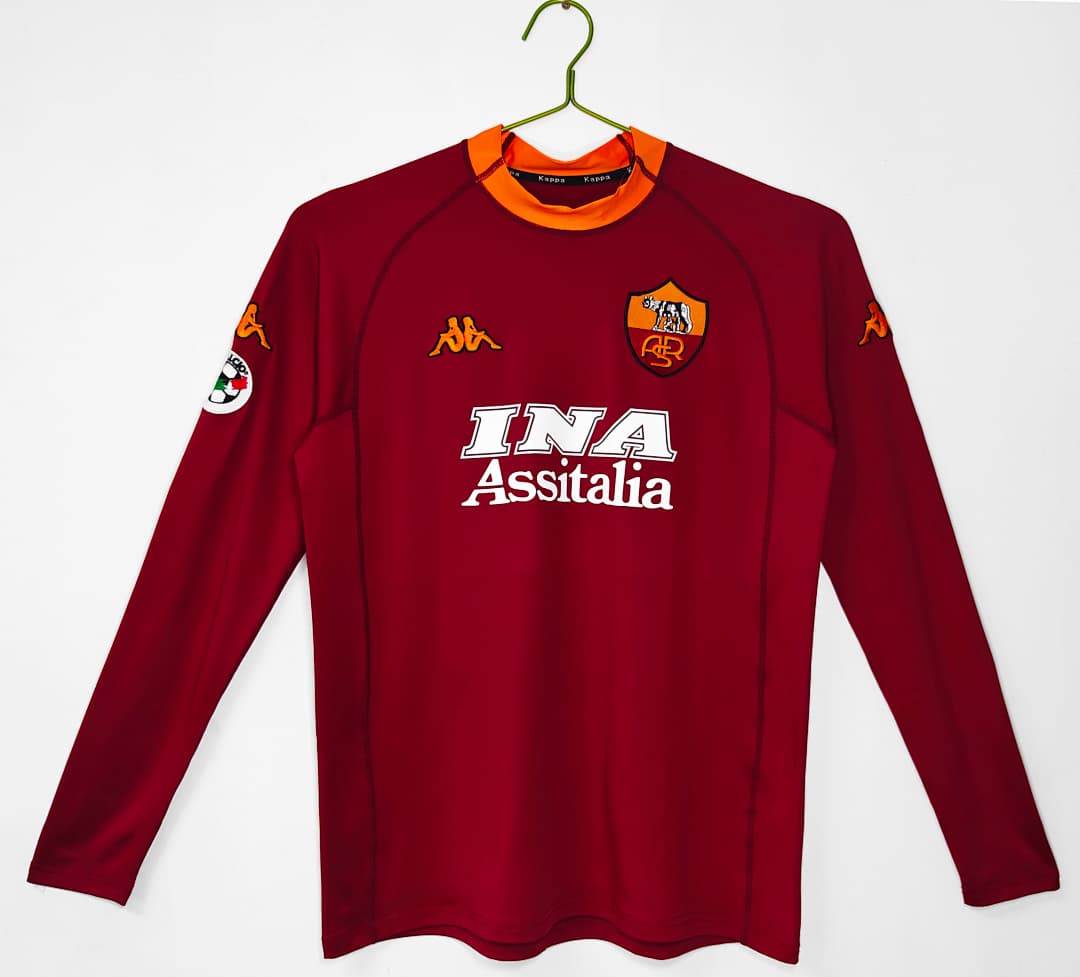AS Roma Retro Shirt 2001/02 Long Sleeve — photo 1