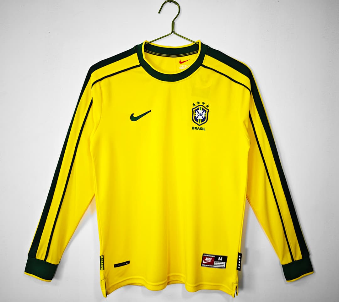 Brazil Retro Shirt 1998 Home Long Sleeve — photo 1