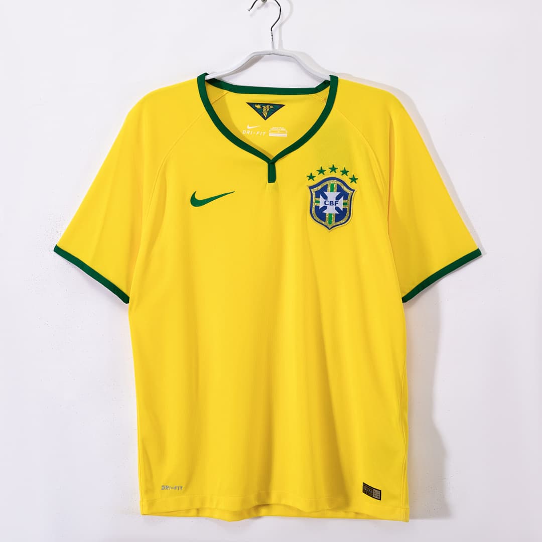 Brazil Retro Shirt 2014 Home — photo 1