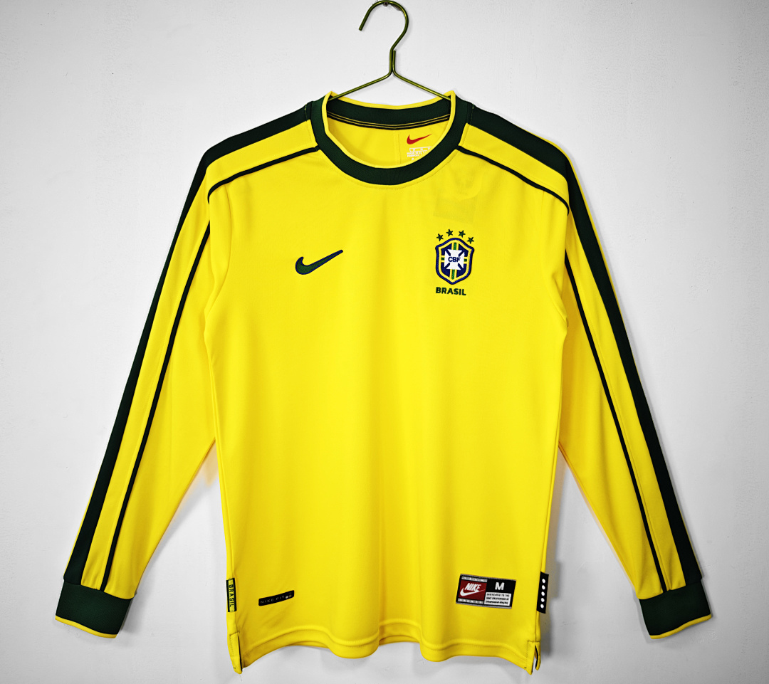 Brazil Retro Shirt 1998 Home Long Sleeve — photo 1