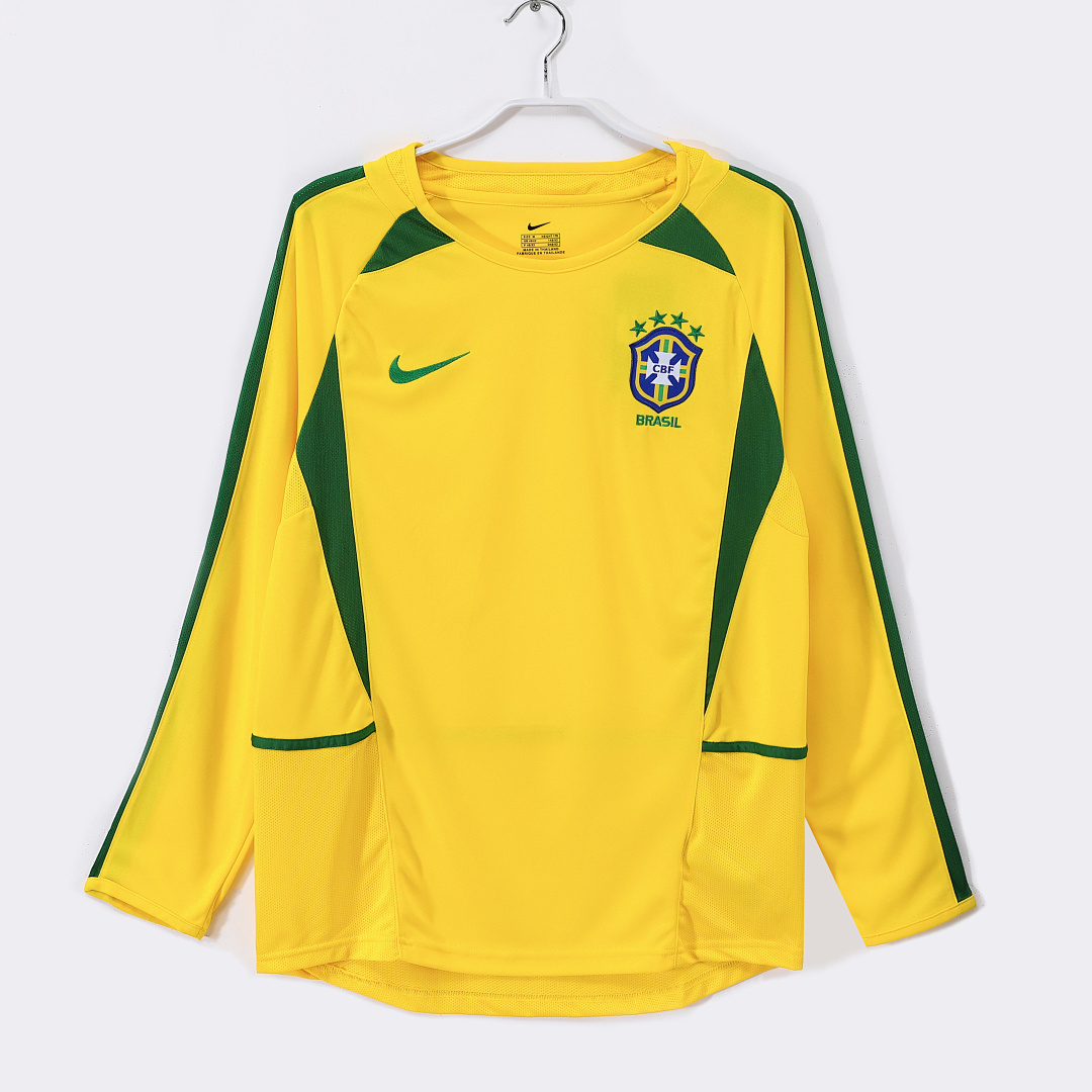 Brazil Retro Shirt 2002 Home Long Sleeve — photo 1