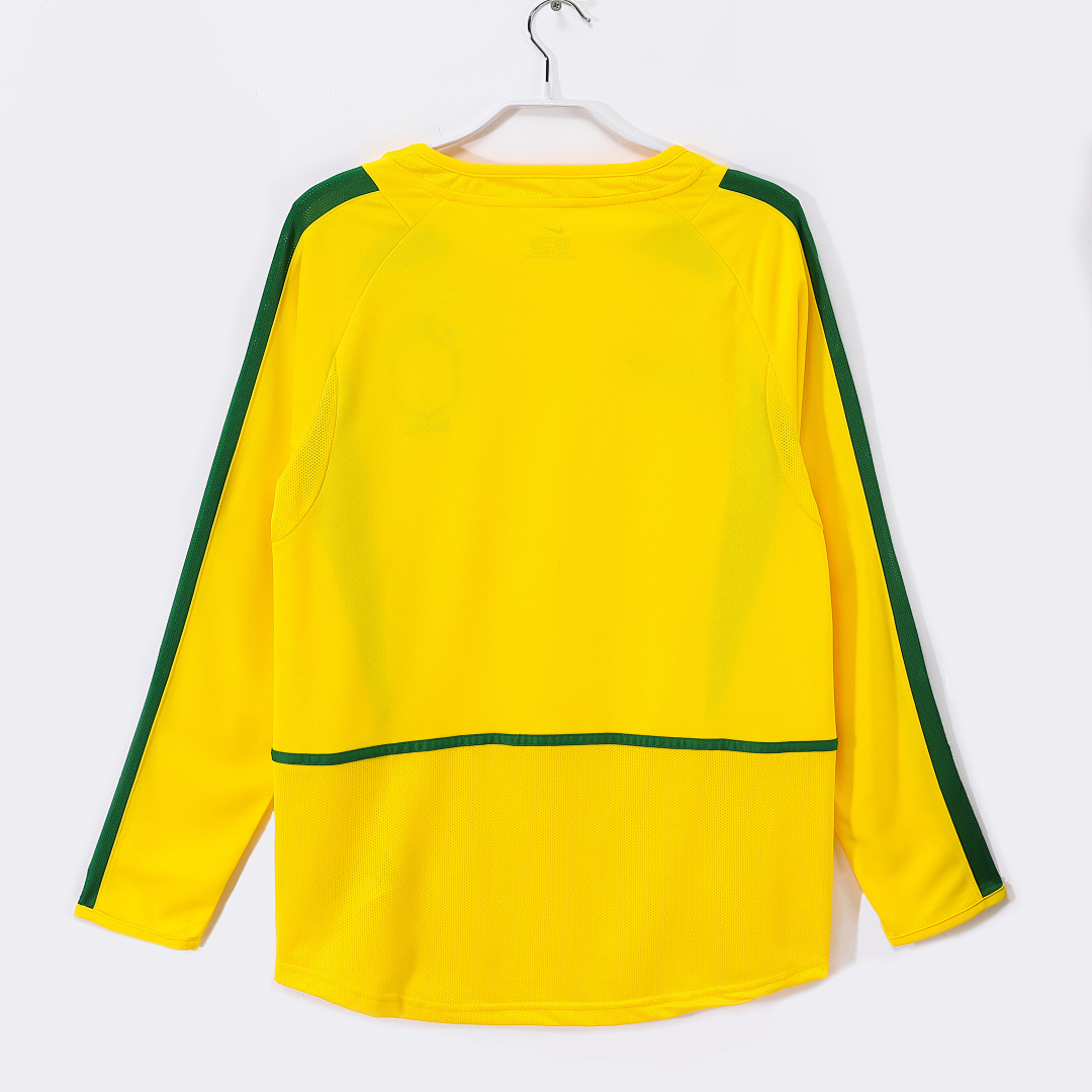 Brazil Retro Shirt 2002 Home Long Sleeve — photo 3