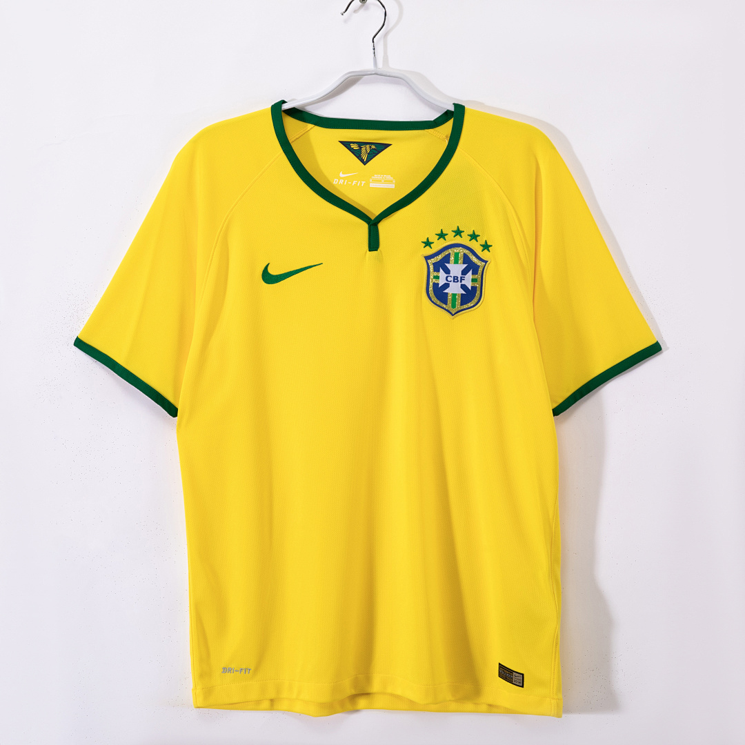 Brazil Retro Shirt 2014 Home — photo 1